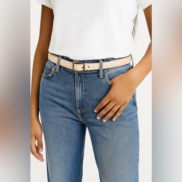 NWT J.Crew Slim Belt in Italian Leather – Ivory | Size XL - Picture 1 of 9